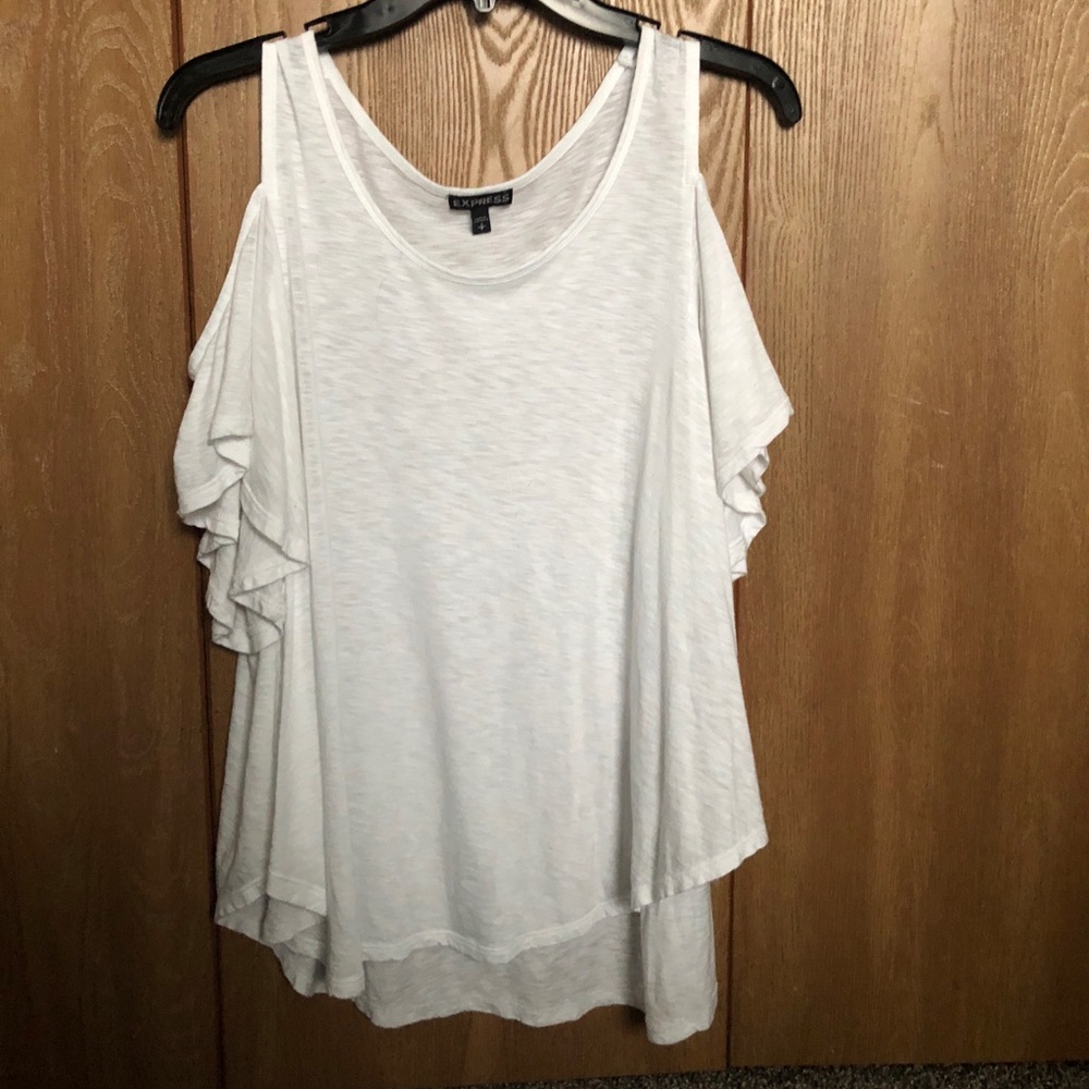 Flowy Cold Shoulder white top